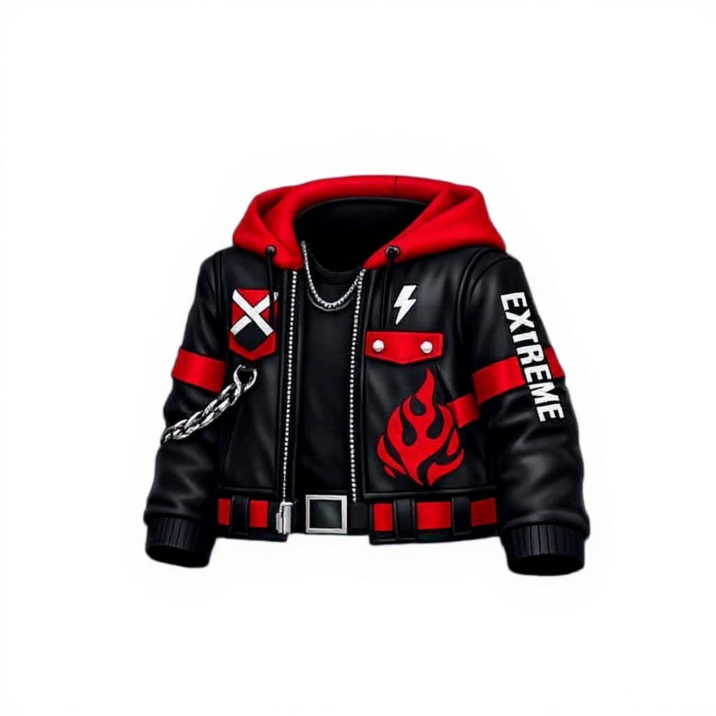 black leather jacket