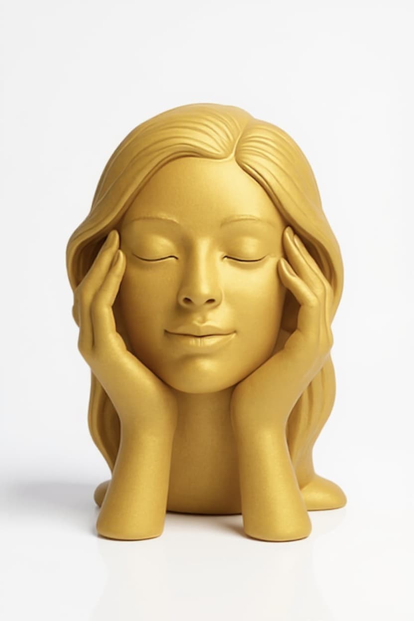 Golden statue of woman